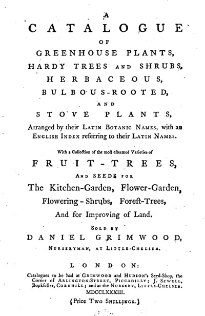 'A Catalogue of Greenhouse Plants, Hardy Trees and Shrubs, etc.'  photo