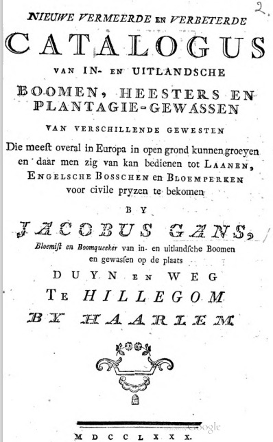 'Catalogus van in- en uitlandsche Boomen, Heesters en Plantagie'  photo
